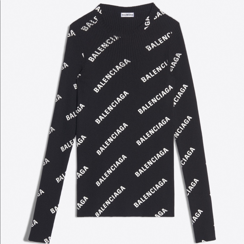 Balenciaga knit sweater black logo size xs NWT